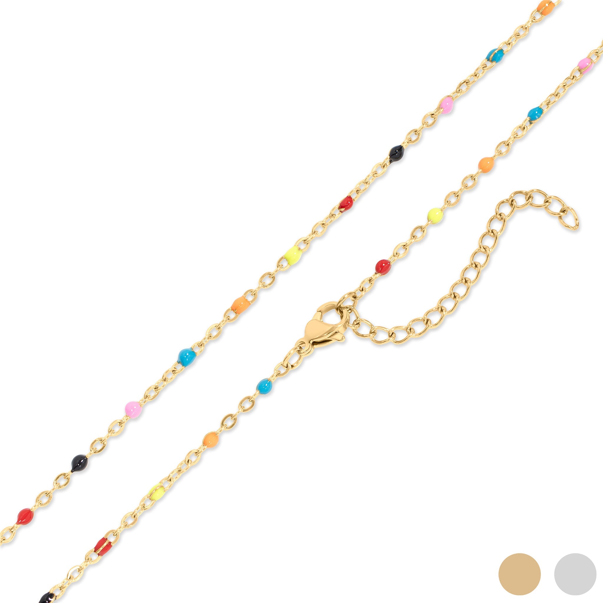 Multi Confetti Chain Necklace