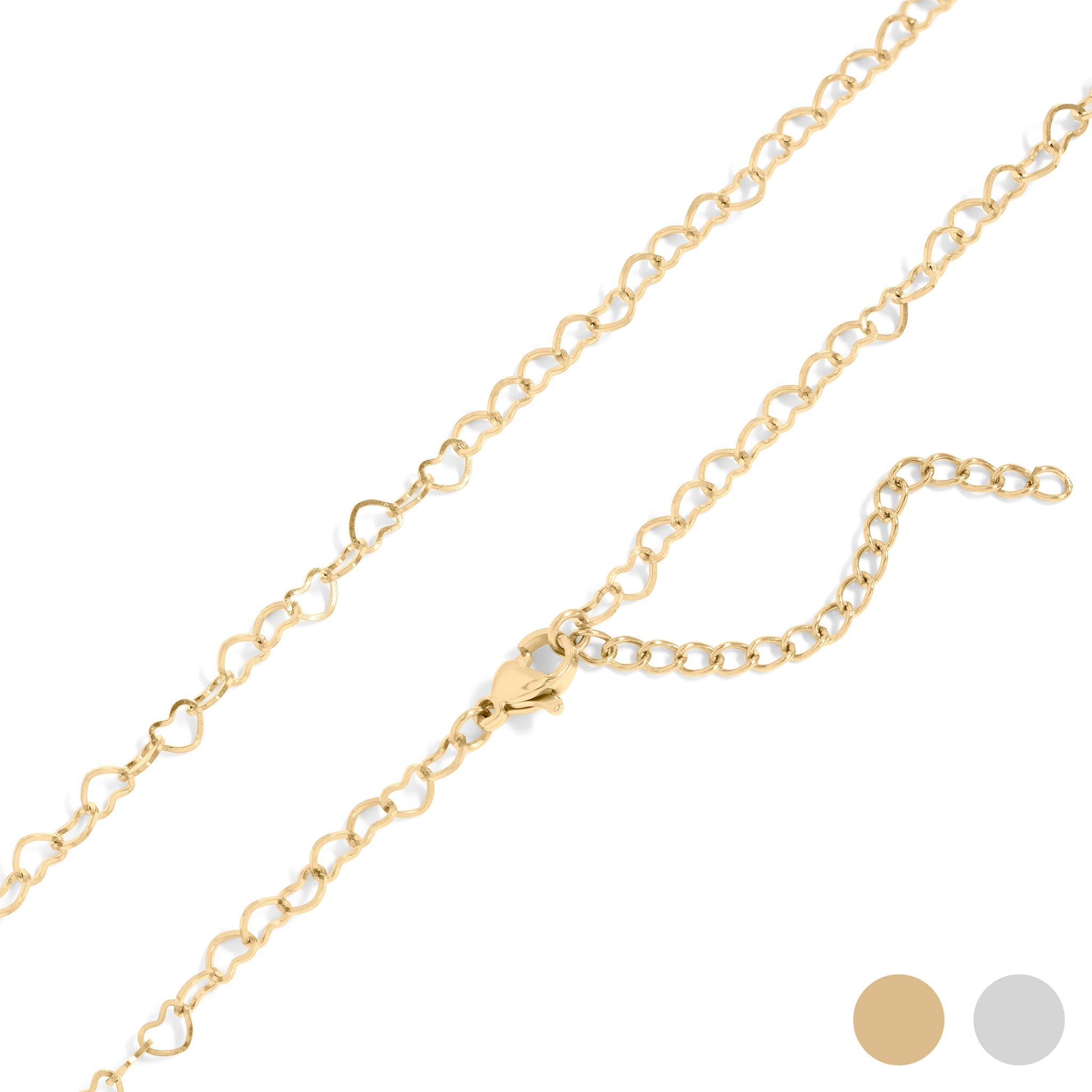 Gold Heart Necklace – 18K PVD Gold Stainless Steel Hypoallergenic Chain Jewelry