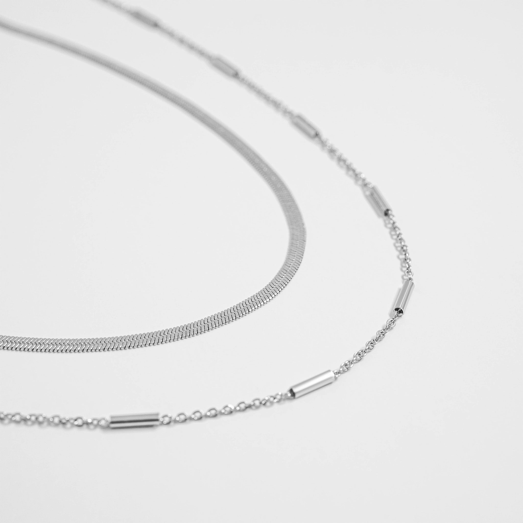 Stainless Steel Satellite Bar Chain Necklace