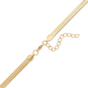 18K Gold PVD Stainless Steel Herringbone Charm Holder Necklace