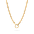 18K Gold Curb Necklace – Stainless Steel Charm Holder | Tarnish Resistant Jewelry
