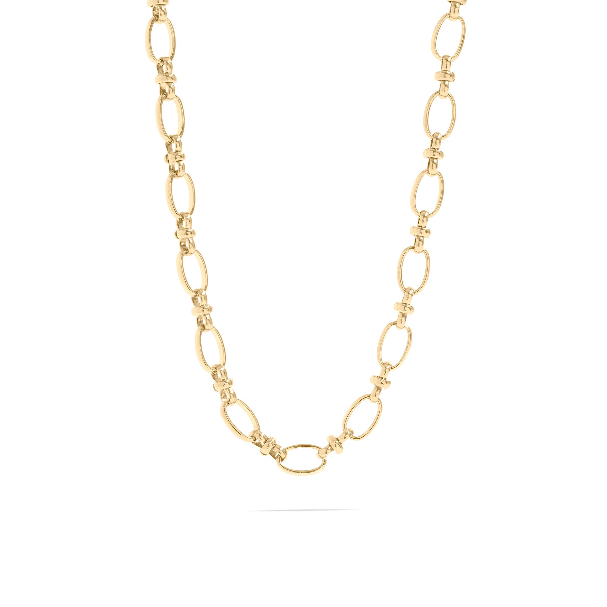 Gold Charm Necklace – 18K PVD Coated Stainless Steel Circle Chain for Layering