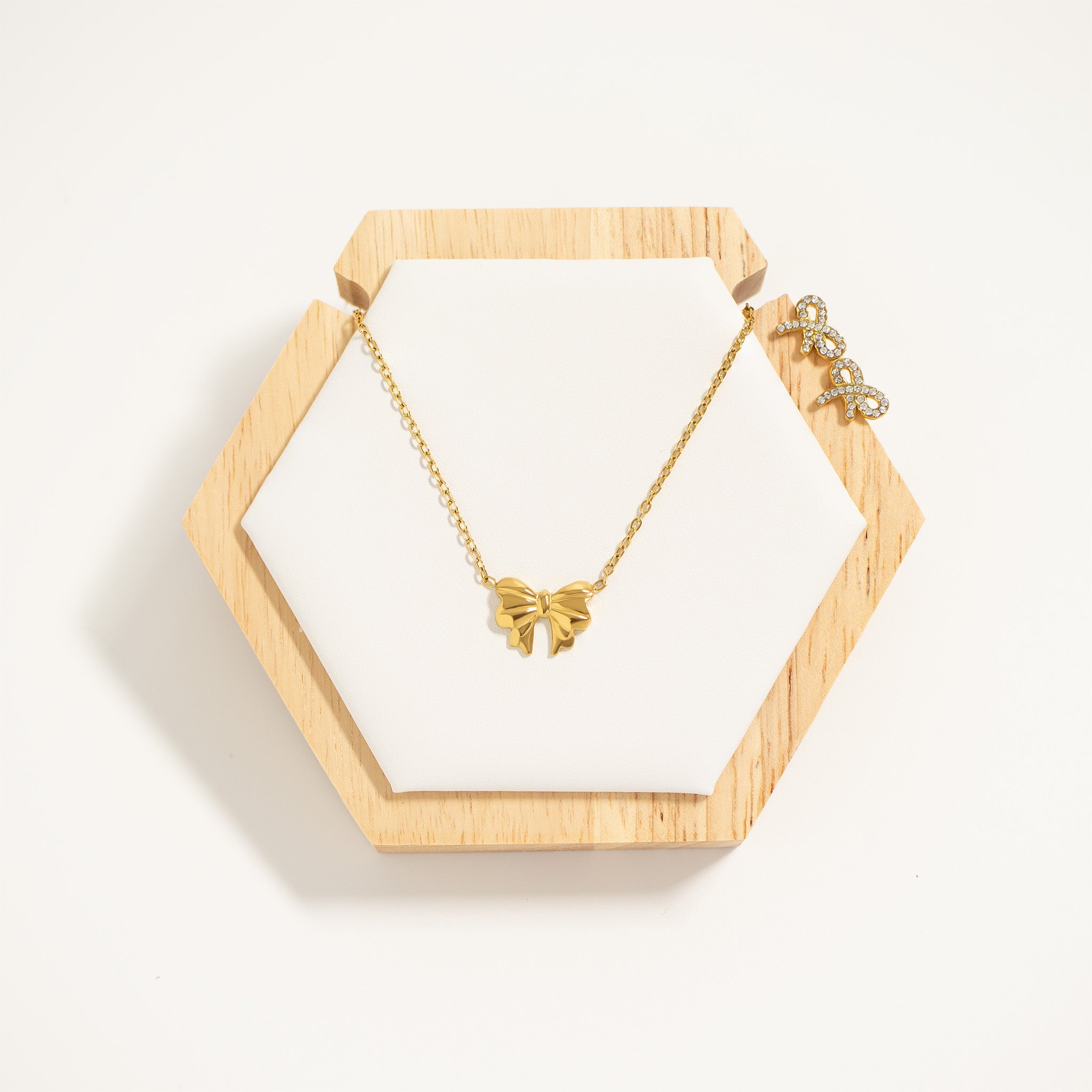 18K Gold Bow Earrings – Lightweight Hypoallergenic Stainless Steel Studs