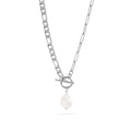 Silver Freshwater Pearl Carabiner Necklace