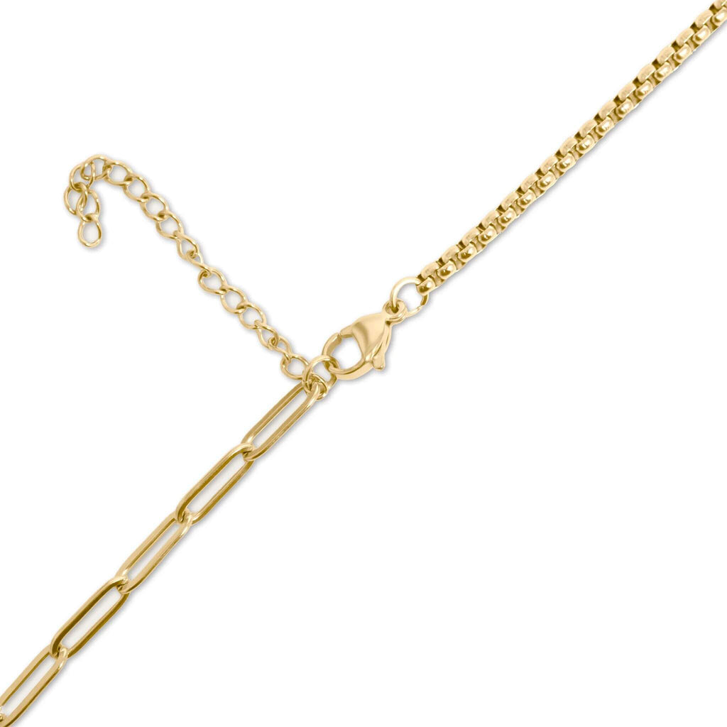 18K Gold Split Chain – Durable Stainless Steel Necklace with Stone Charm Holder