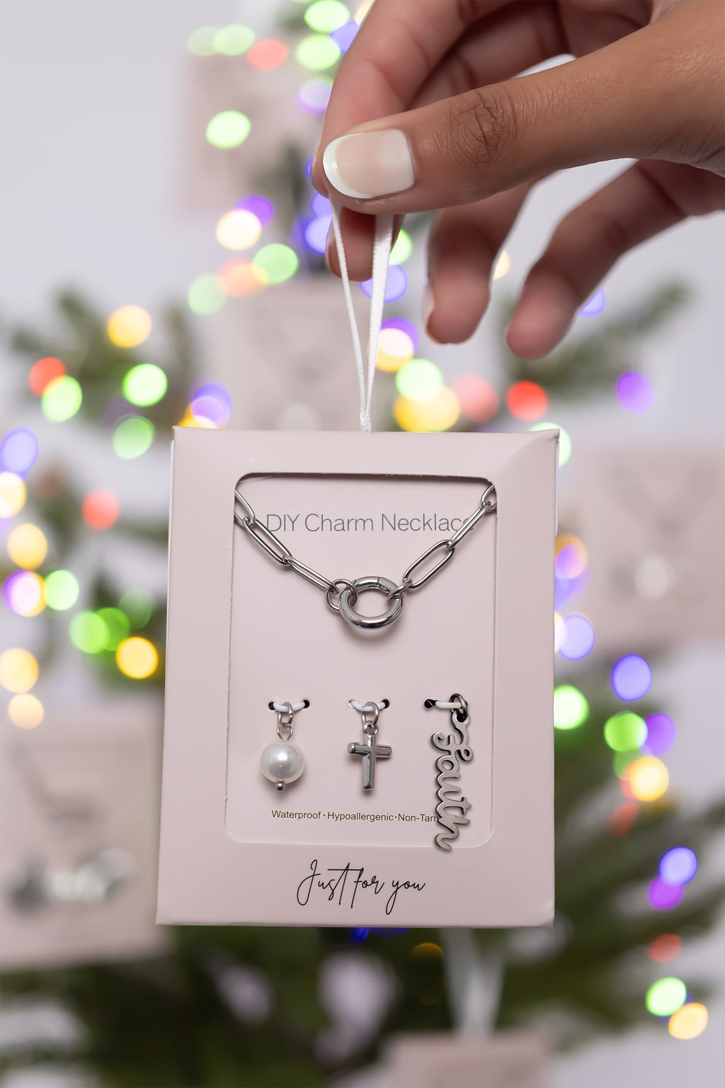 Faith Charm Necklace – 18K Gold Plated Stainless Steel Paperclip Holder Gift Set