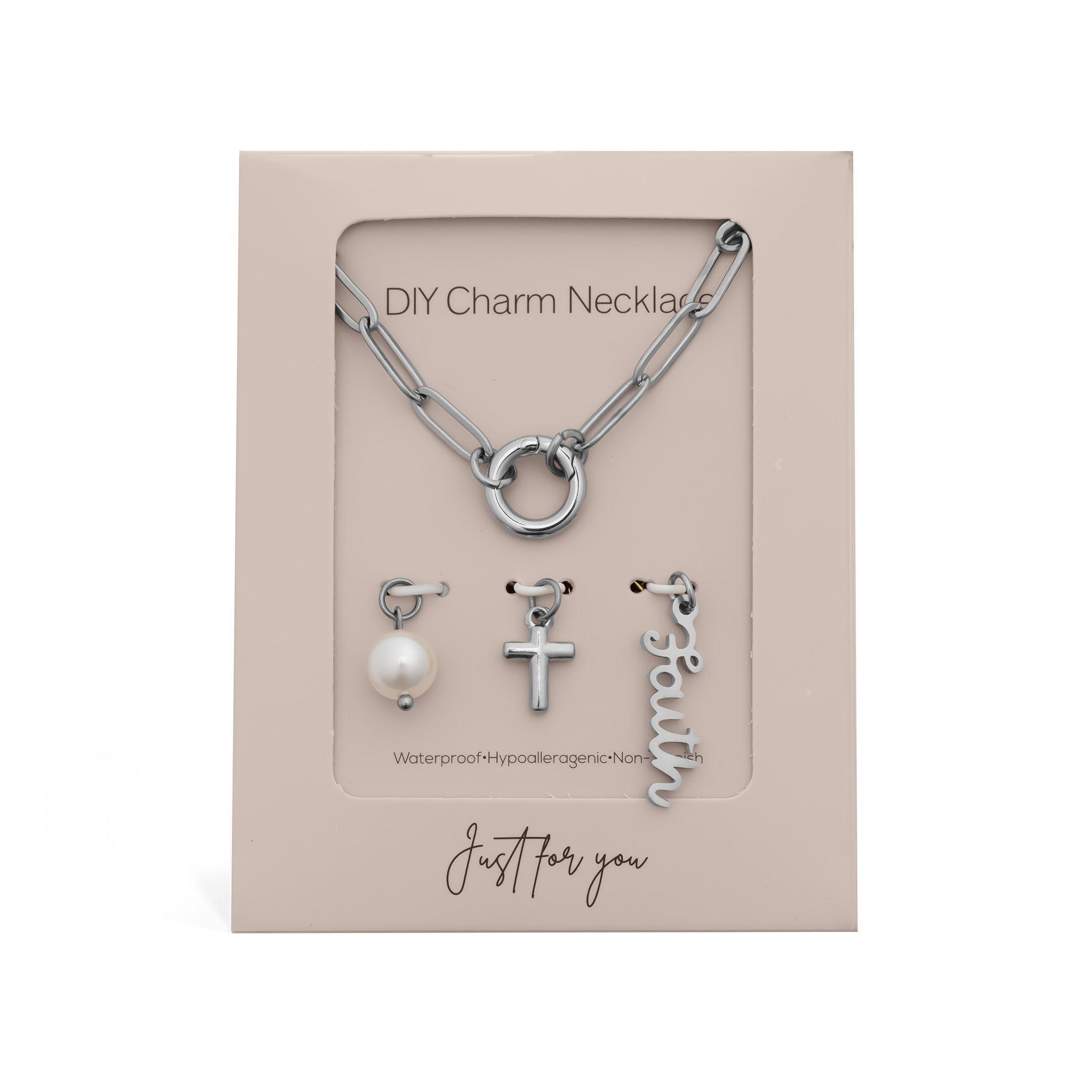 Faith Charm Necklace – 18K Gold Plated Stainless Steel Paperclip Holder Gift Set