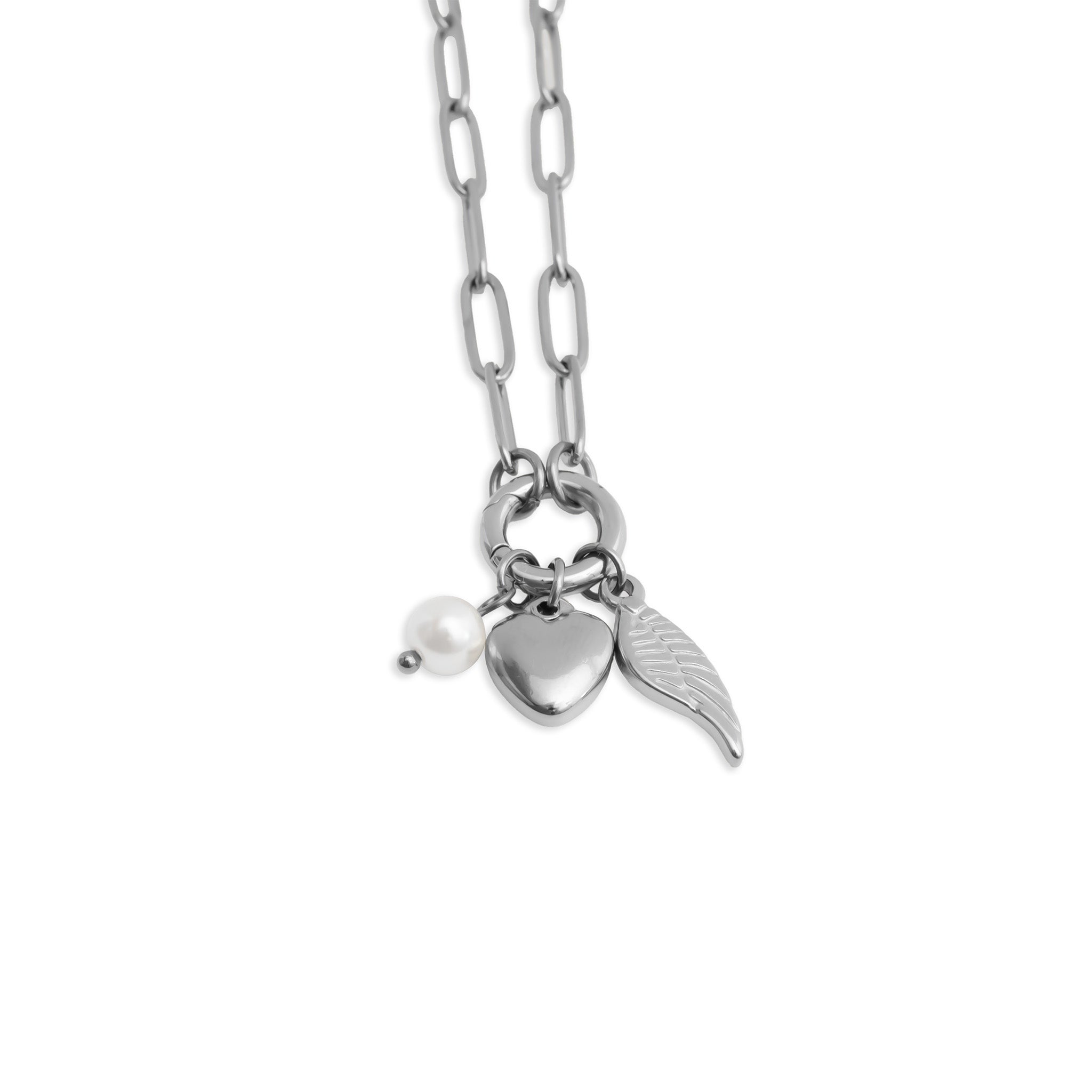 Angel Wing Necklace – Gold Charm Paperclip Holder | Stainless Steel Gift Set