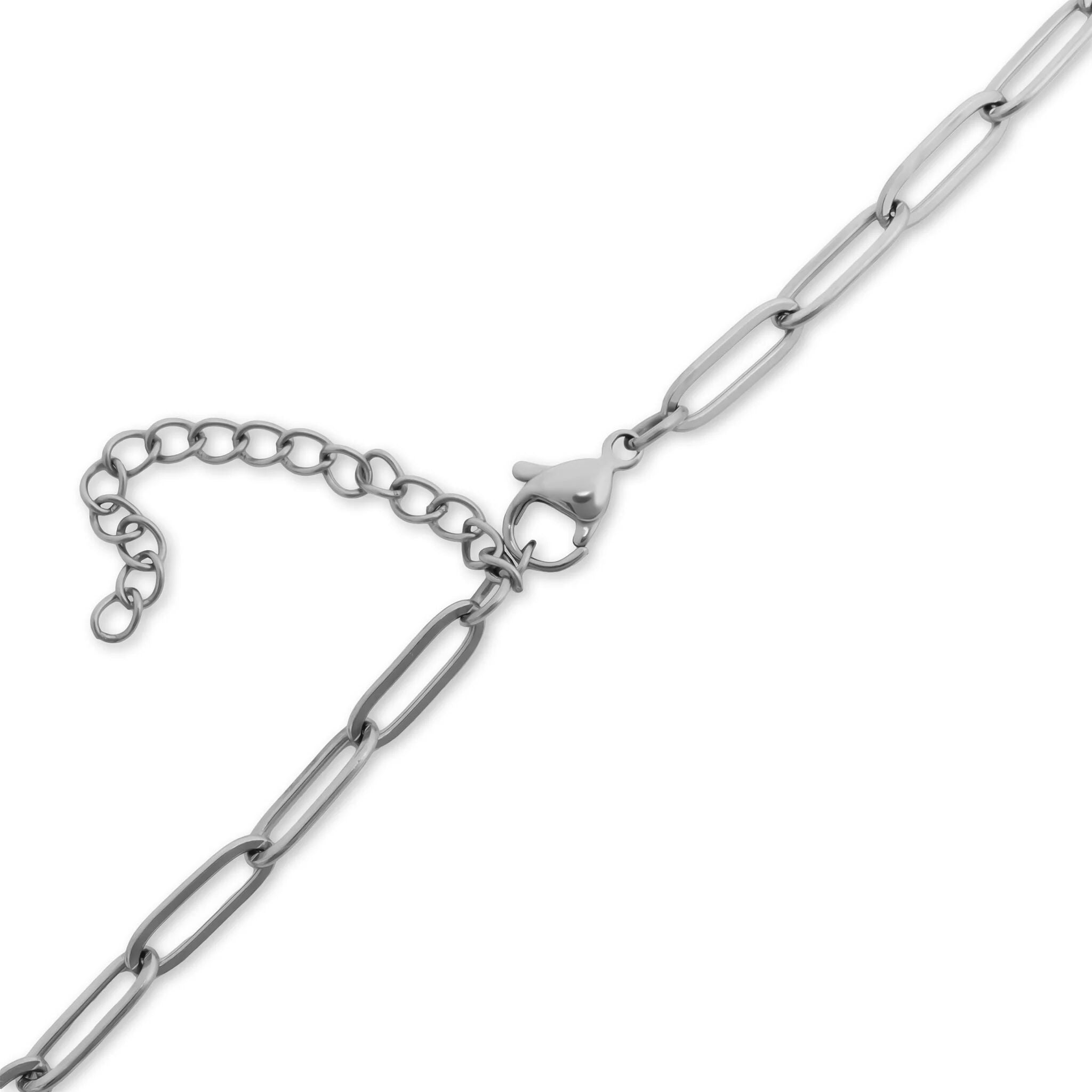Stainless Steel Bracelet - Birthstone Station Link Adjustable Chain Jewelry
