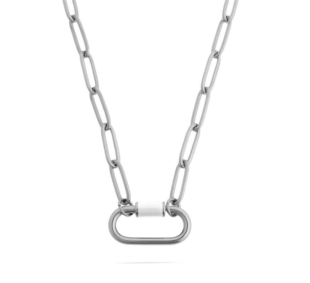 Colorful Carabiner Necklace – Durable Stainless Steel Chain With Multi Color Clasp