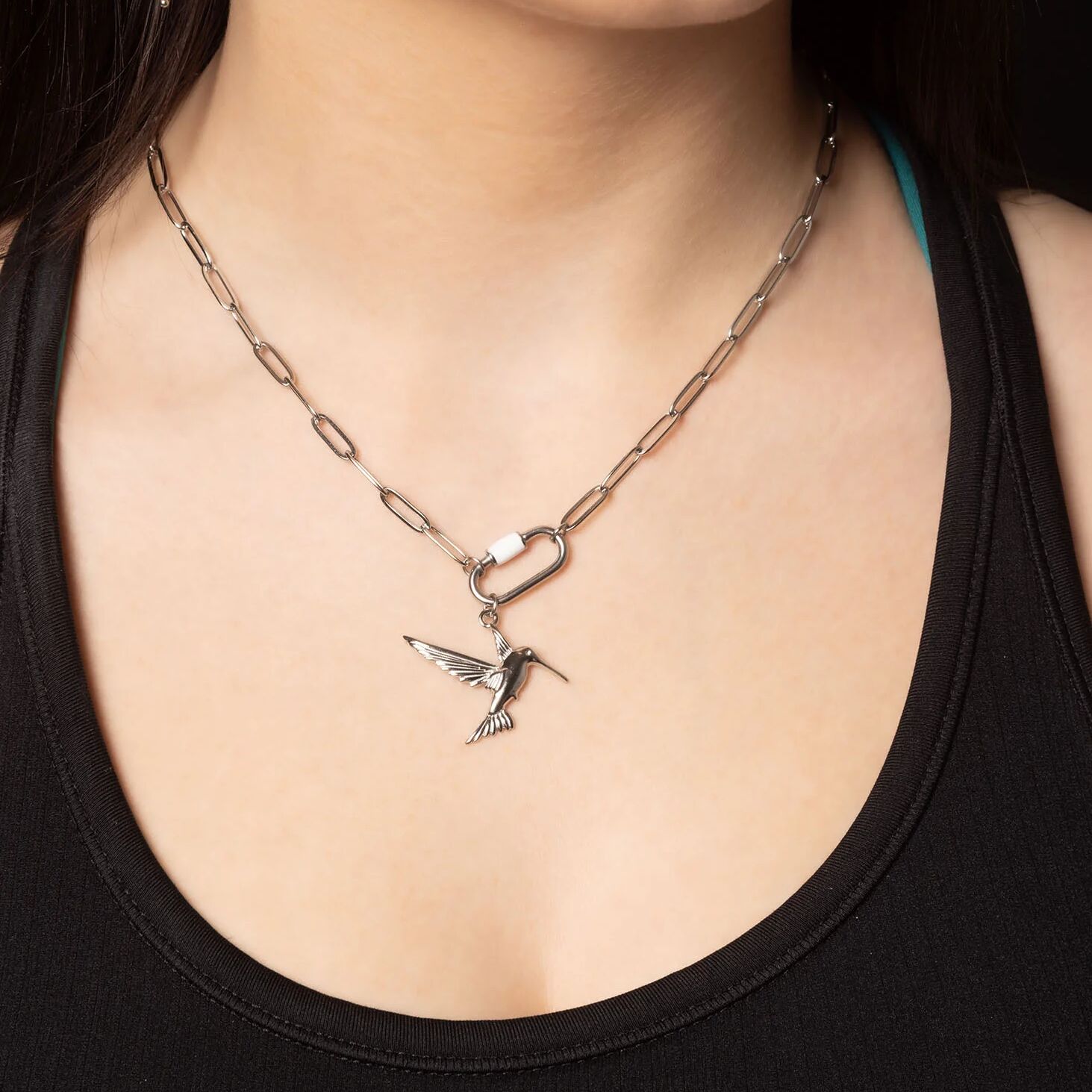 Colorful Carabiner Necklace – Durable Stainless Steel Chain With Multi Color Clasp