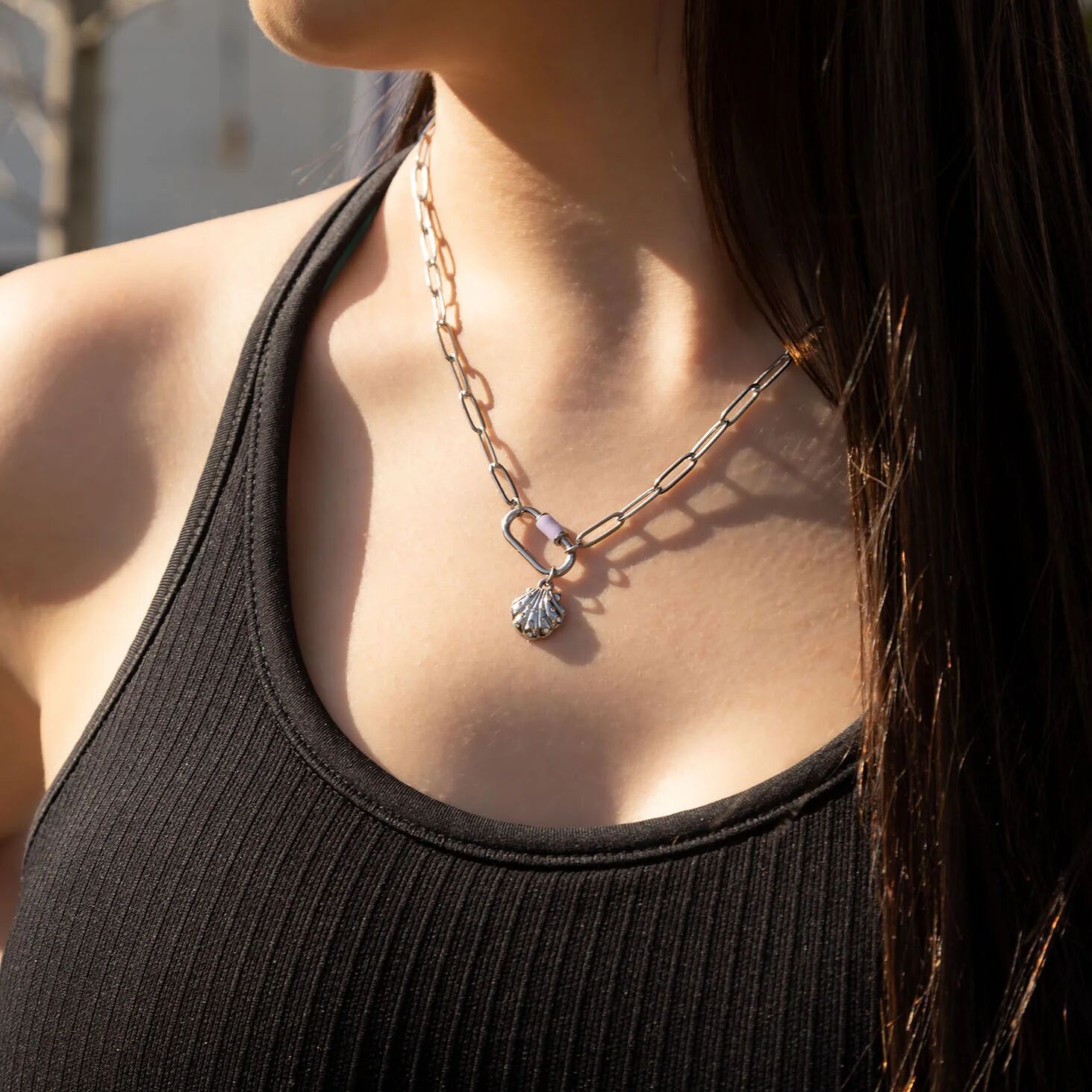 Colorful Carabiner Necklace – Durable Stainless Steel Chain With Multi Color Clasp