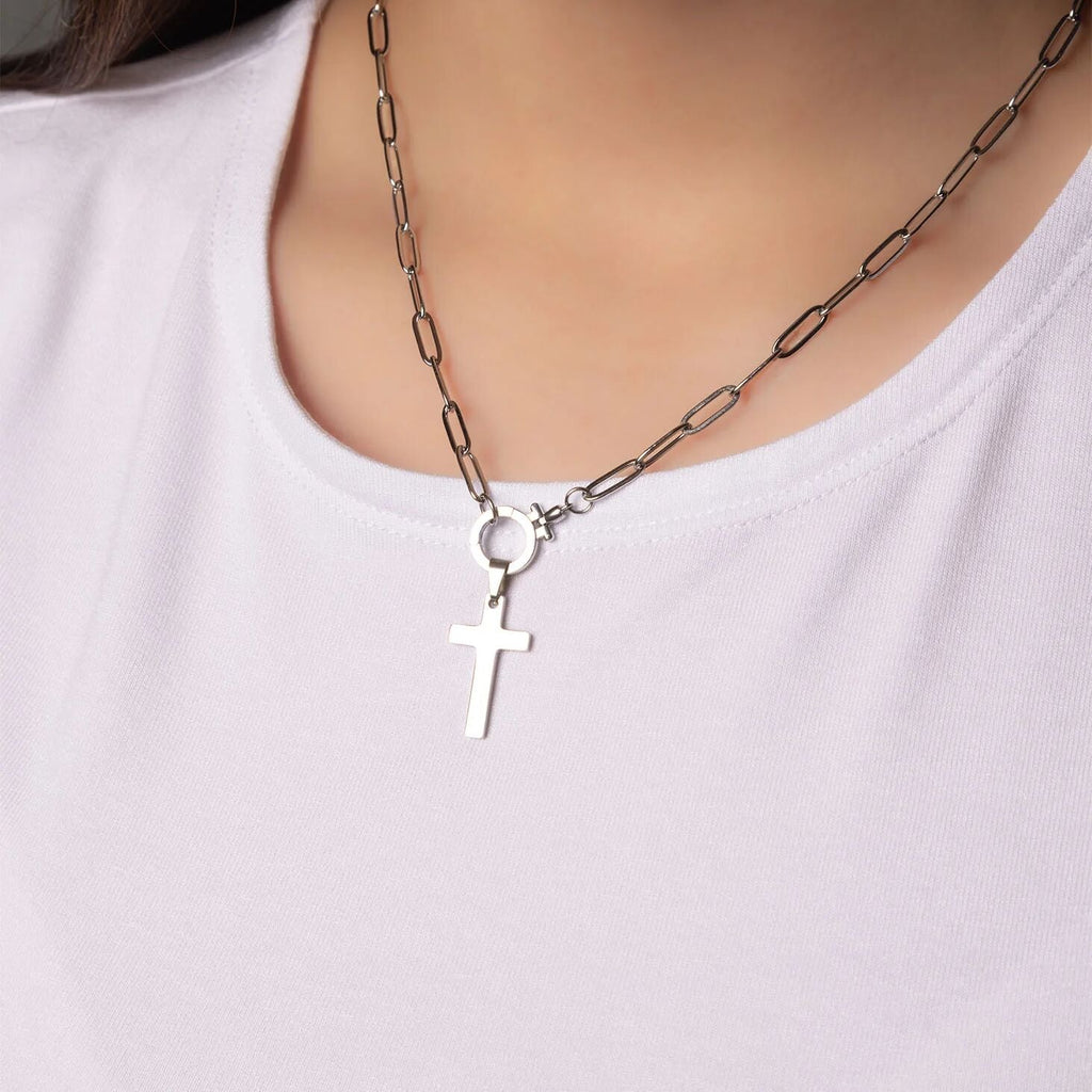 18K Gold Carabiner Necklace – Stainless Steel Circle Chain With Spring Loaded Clasp