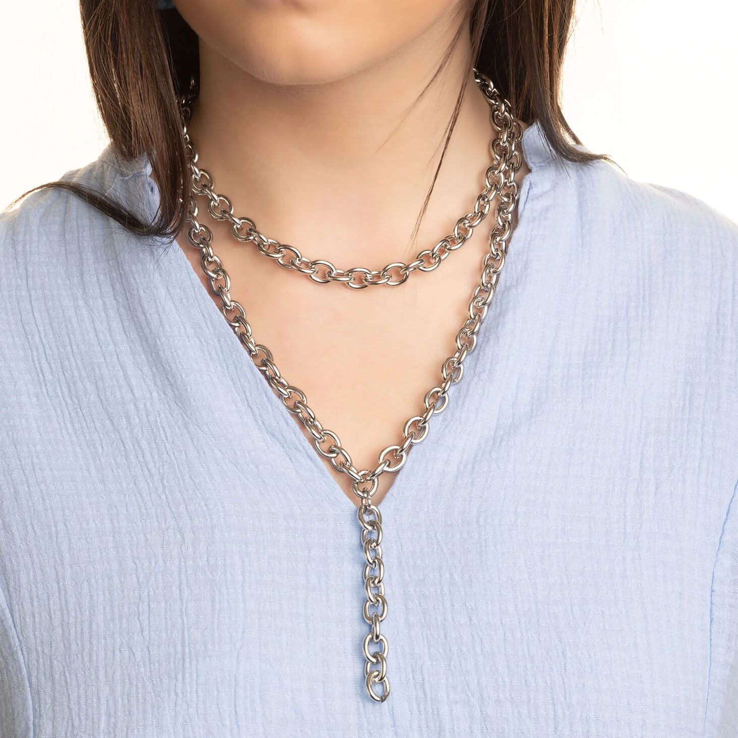 Chunky Chain Necklace – 18K Gold PVD Coated Stainless Steel, Oversized Links