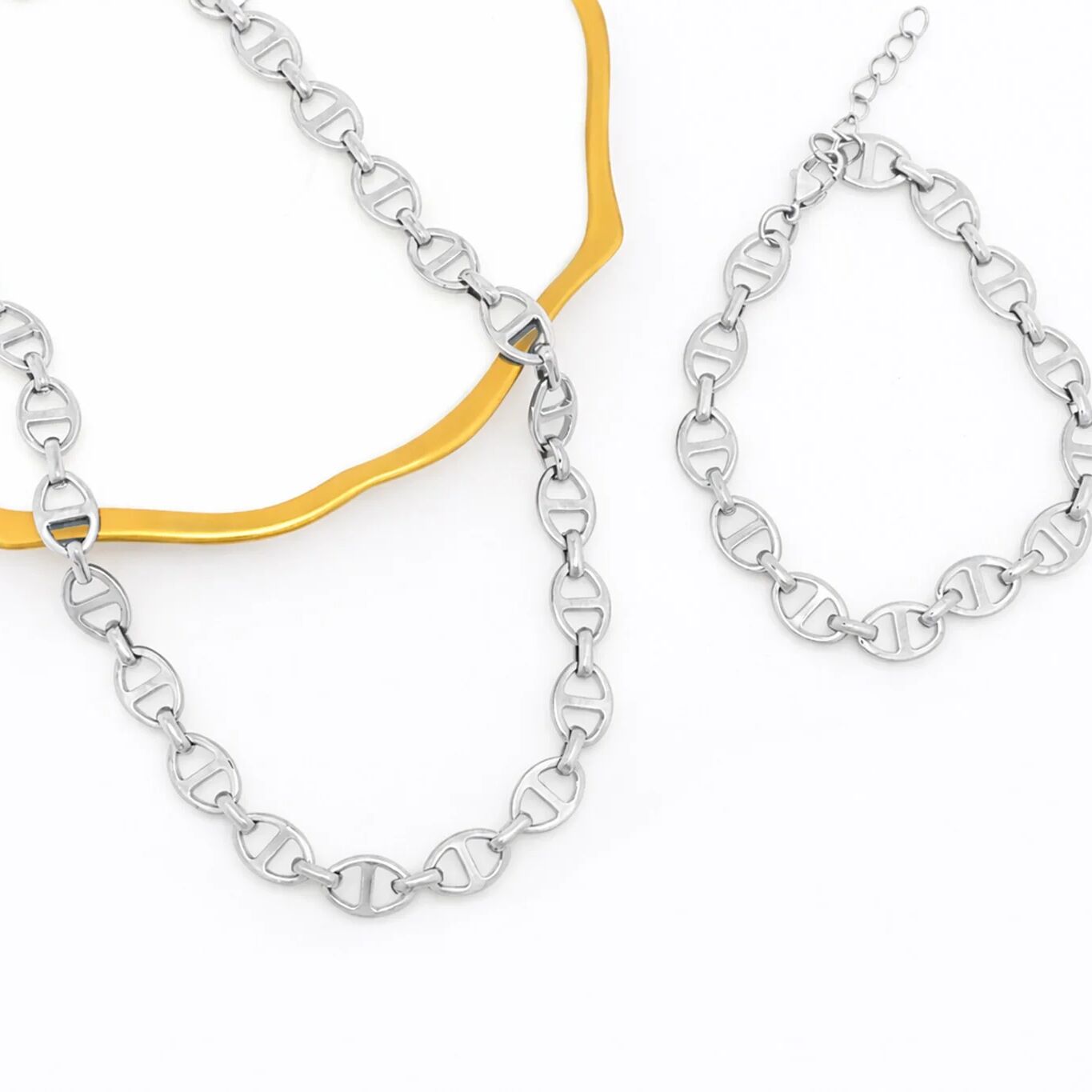 18K Gold Chain Necklace – Thick Oval Link, Durable PVD Gold Stainless Steel