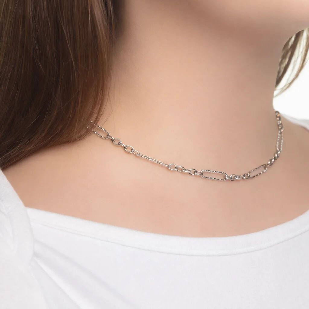 18K Gold Chain Necklace – Long Paperclip Textured Chain | Stainless Steel Jewelry
