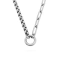 18k Gold Charm Necklace – Stainless Steel Box Chain & Paperclip Charm Holder
