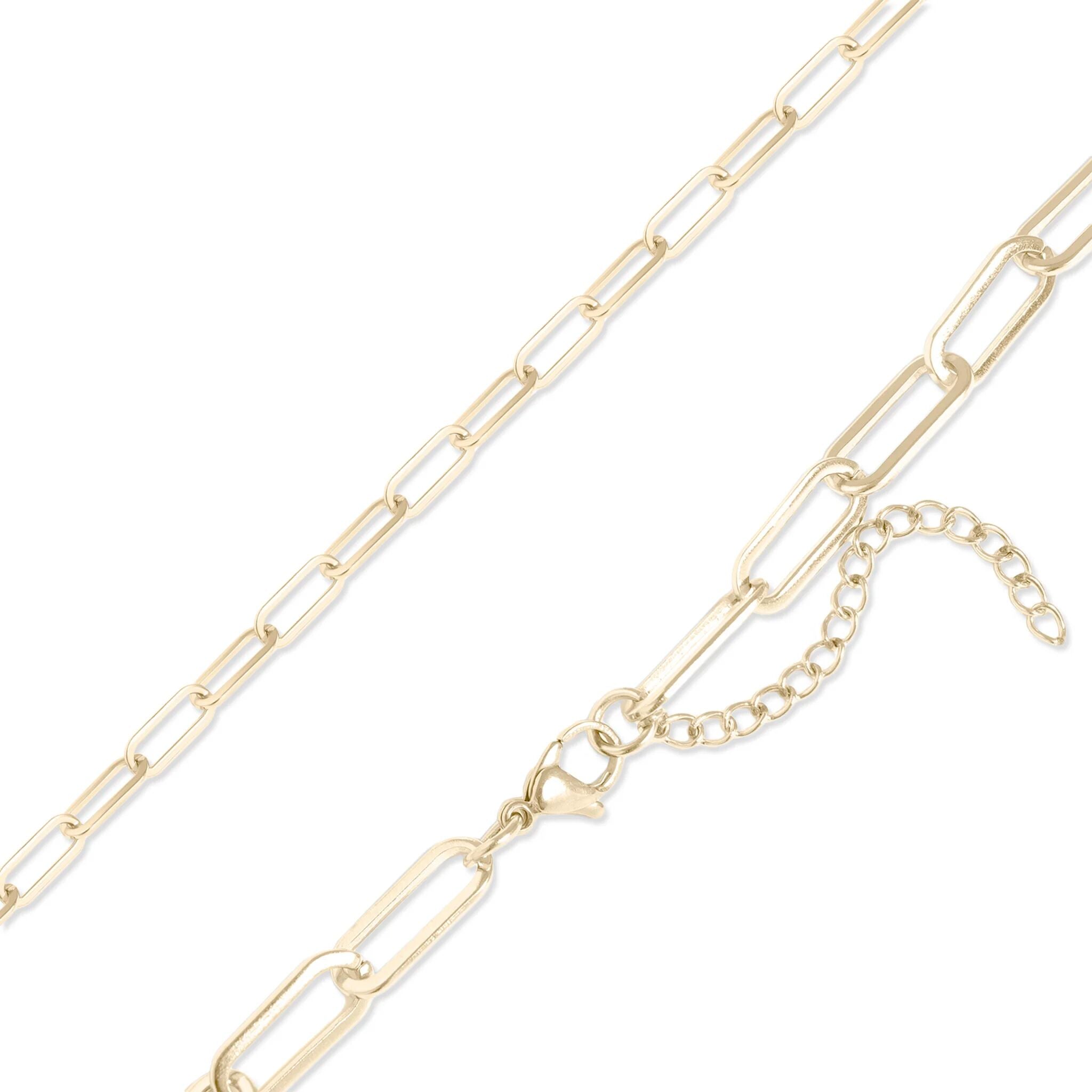 14K Gold Paperclip Necklace – 2.5MM Gold Filled Adjustable Chain Jewelry