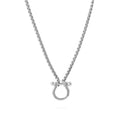 Silver Horse Shoe Carabiner Charm Holder Necklace