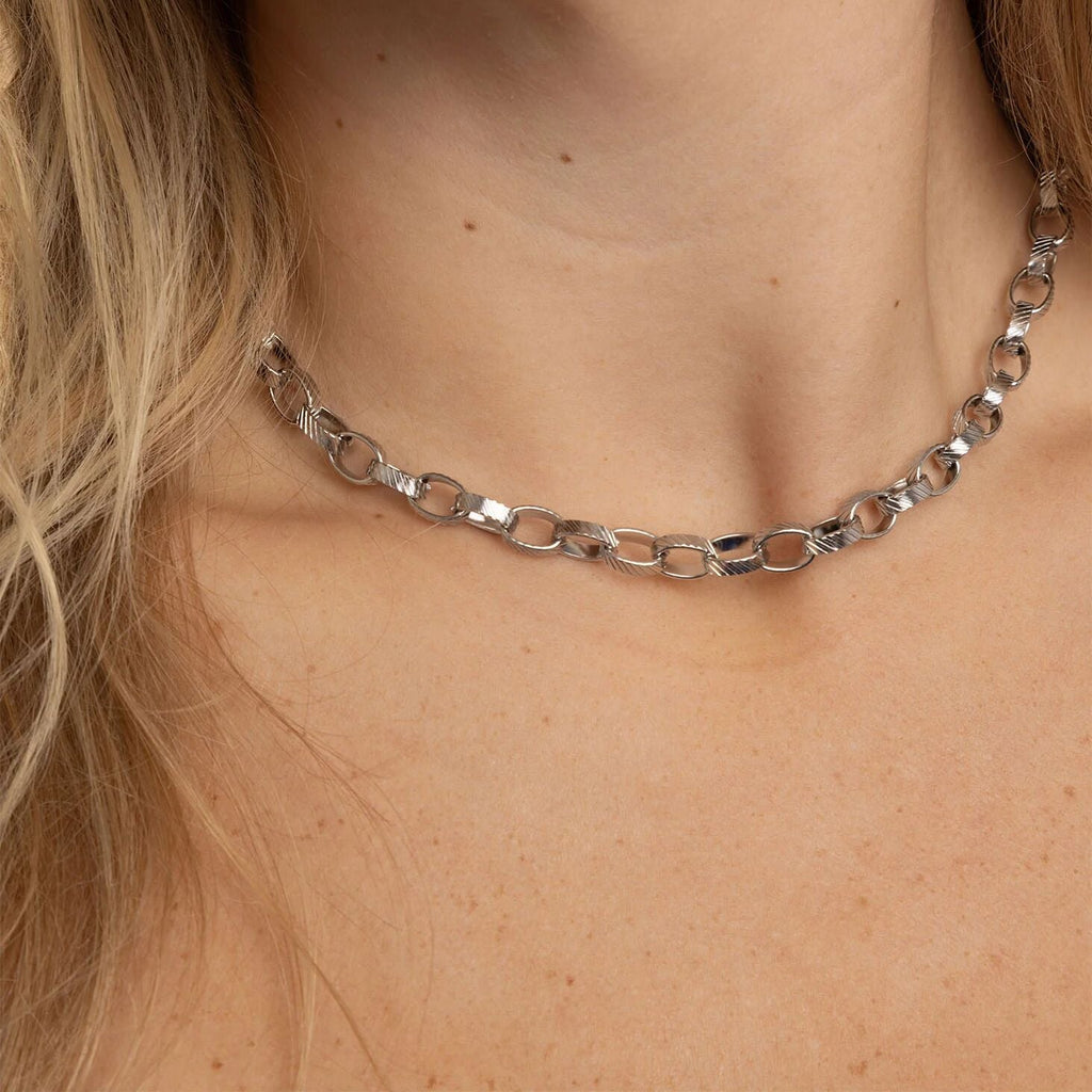 Gold Oval Chain Necklace – 18K Gold PVD Thick Stainless Steel Oval Link Chain
