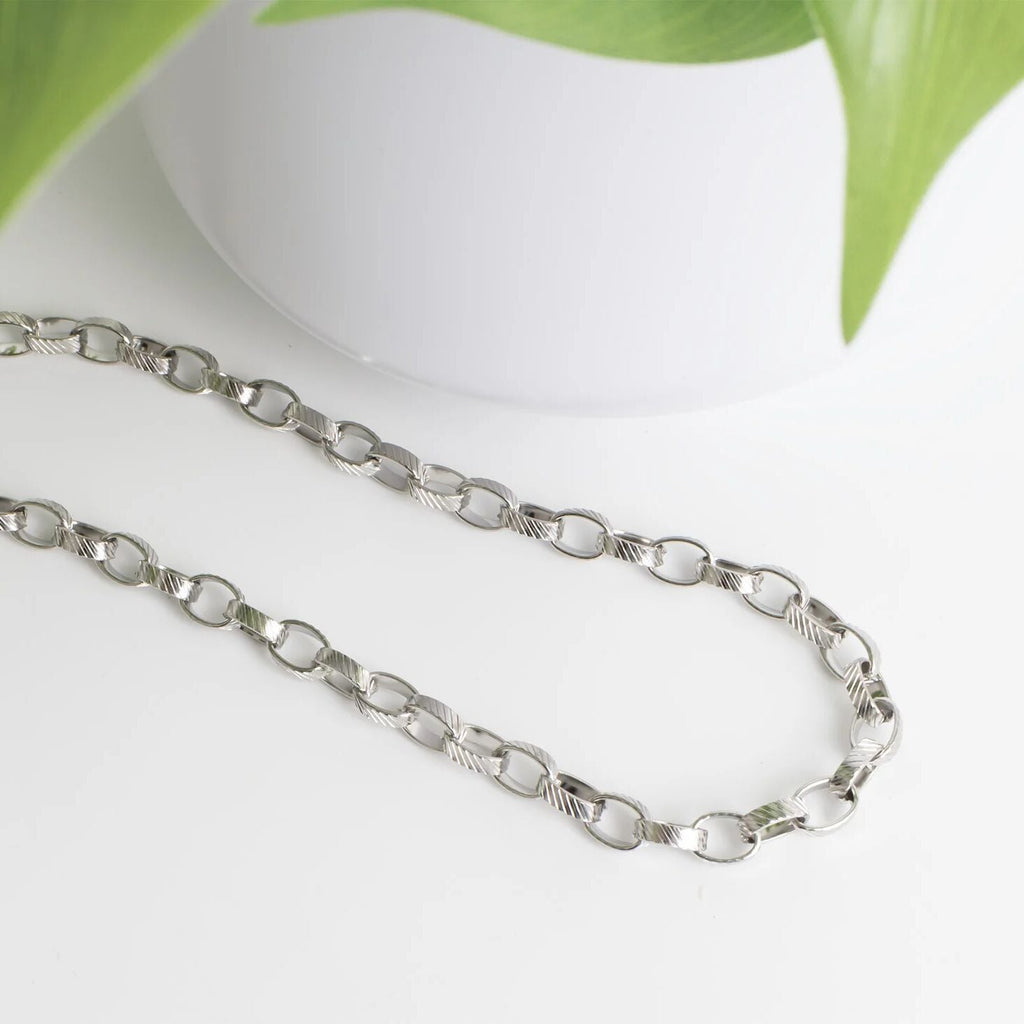 Gold Oval Chain Necklace – 18K Gold PVD Thick Stainless Steel Oval Link Chain