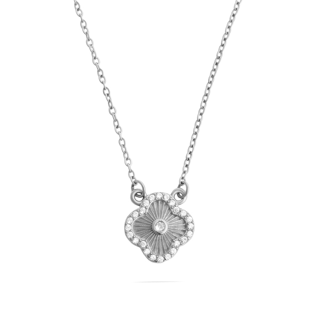 Gold Floral Necklace – 18K Gold PVD Stainless Steel Adjustable Chain Jewelry