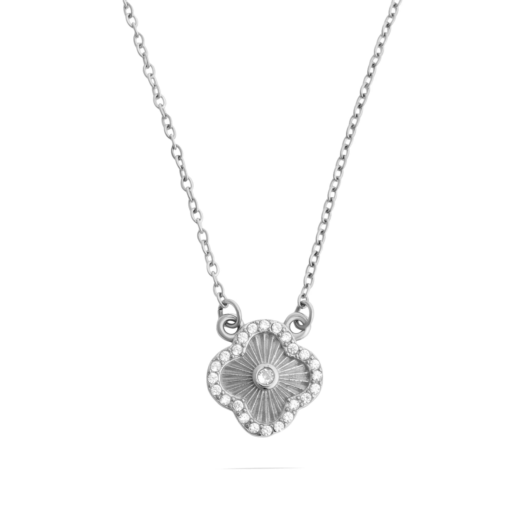 Gold Floral Necklace – 18K Gold PVD Stainless Steel Adjustable Chain Jewelry