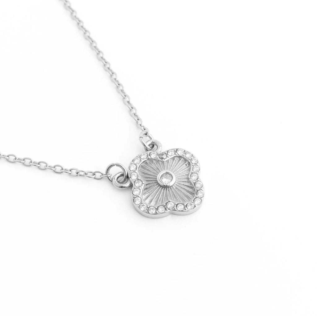 Gold Floral Necklace – 18K Gold PVD Stainless Steel Adjustable Chain Jewelry