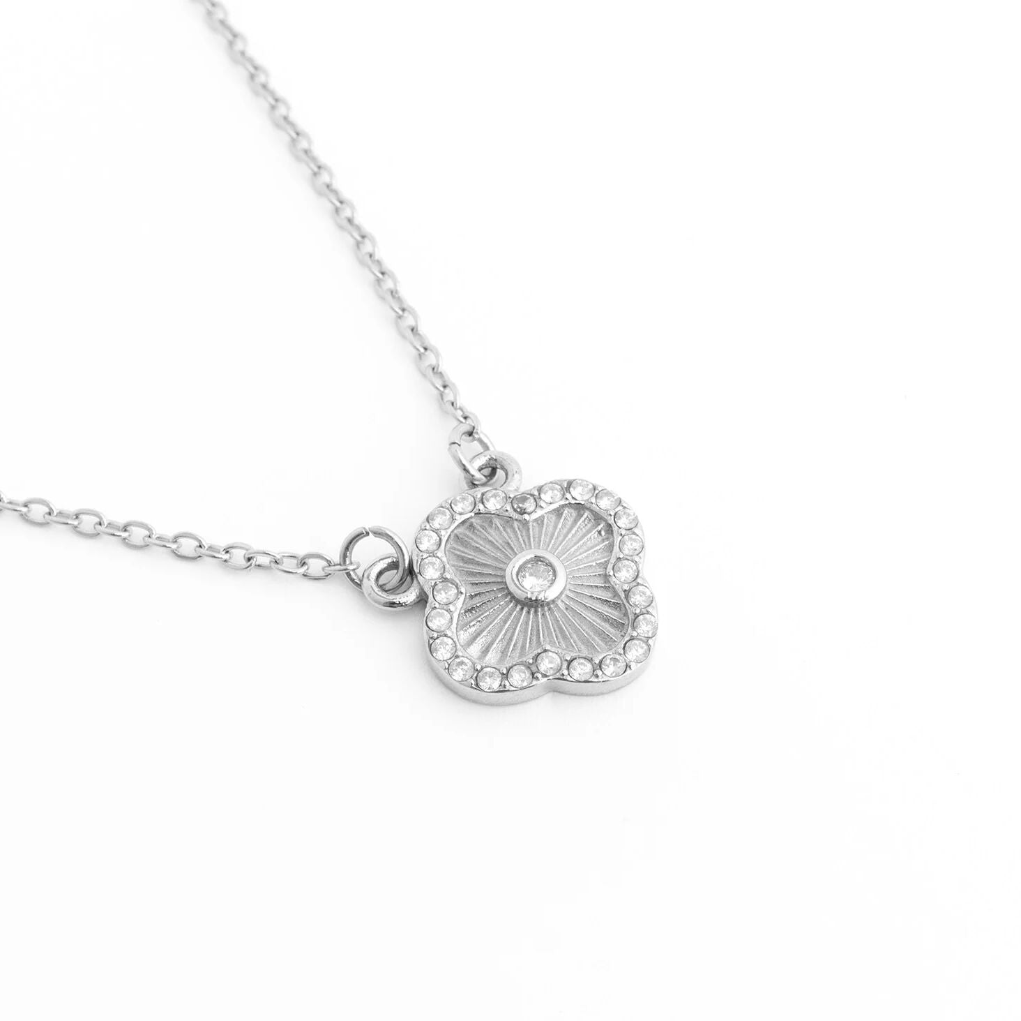 Gold Floral Necklace – 18K Gold PVD Stainless Steel Adjustable Chain Jewelry