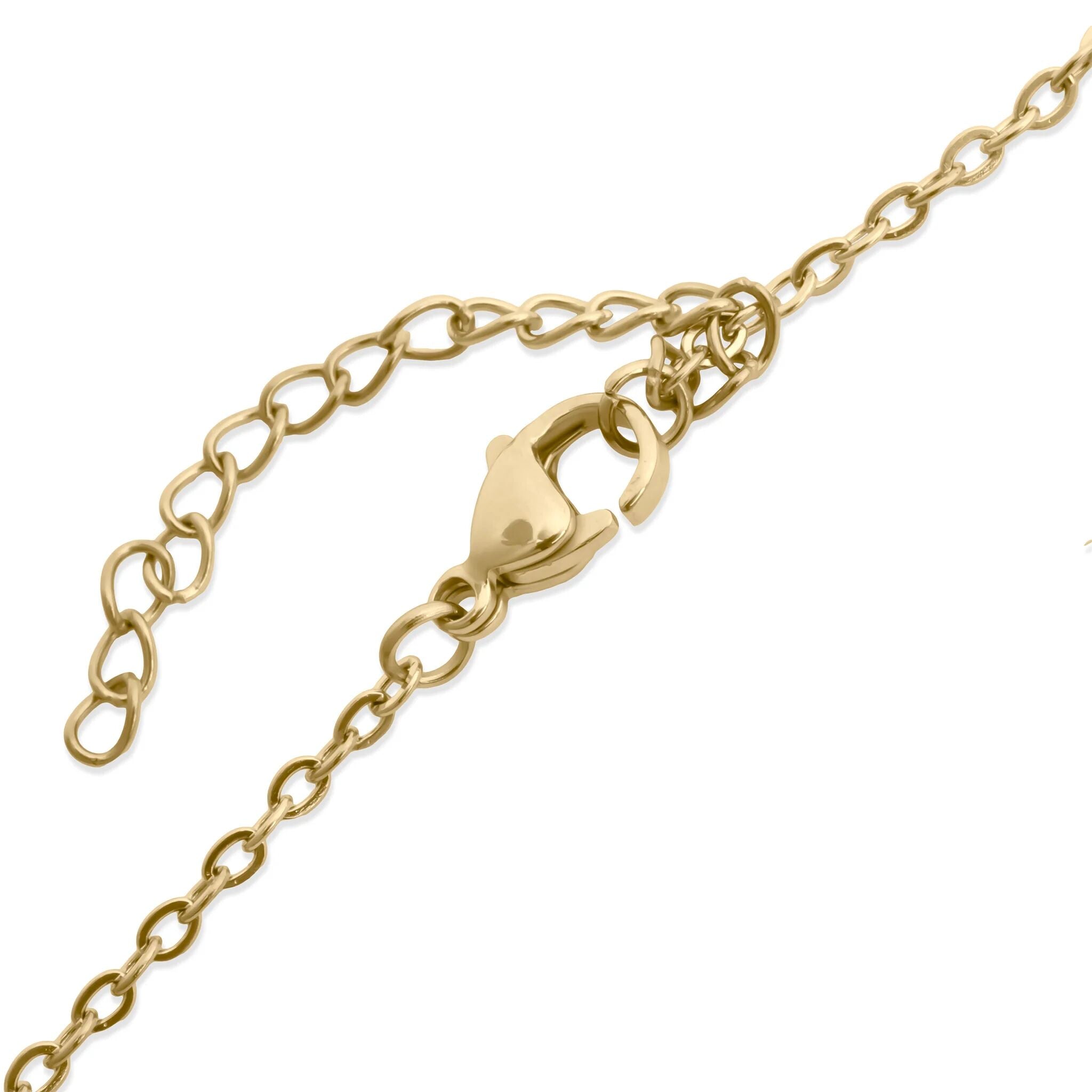 Gold chain bracelet with clasp on a white background