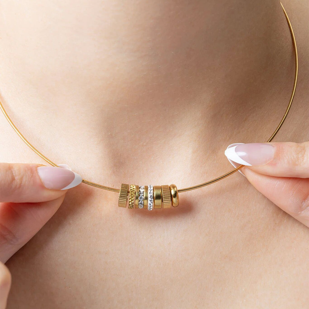Gold Collar Necklace – 18K PVD Stainless Steel Adjustable Layering Chain