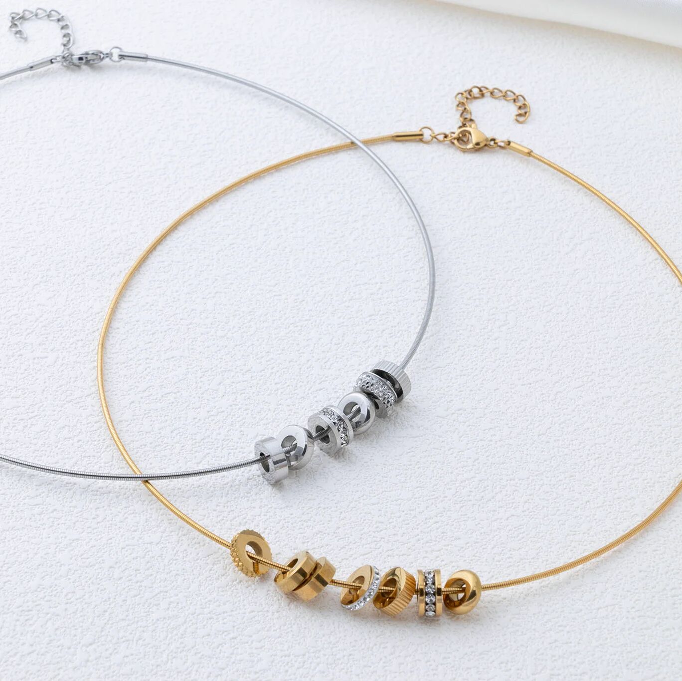 Gold Collar Necklace – 18K PVD Stainless Steel Adjustable Layering Chain