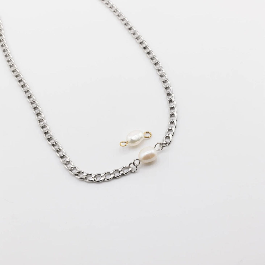 Silver Figaro Split Chain