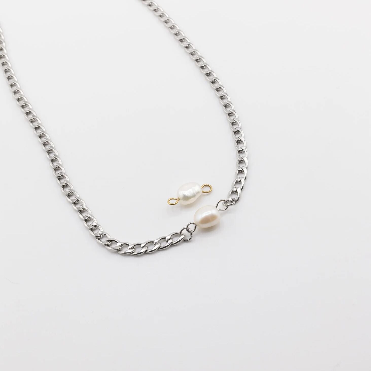 Silver Figaro Split Chain