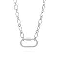 18K Gold PVD Stainless Steel Loop Chain Carabiner Necklace- stainless main