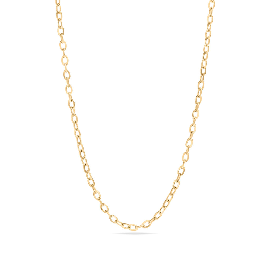 Gold PVD Necklace - 18K Gold Jewelry Stainless Steel Loop Chain Scratch Resistant