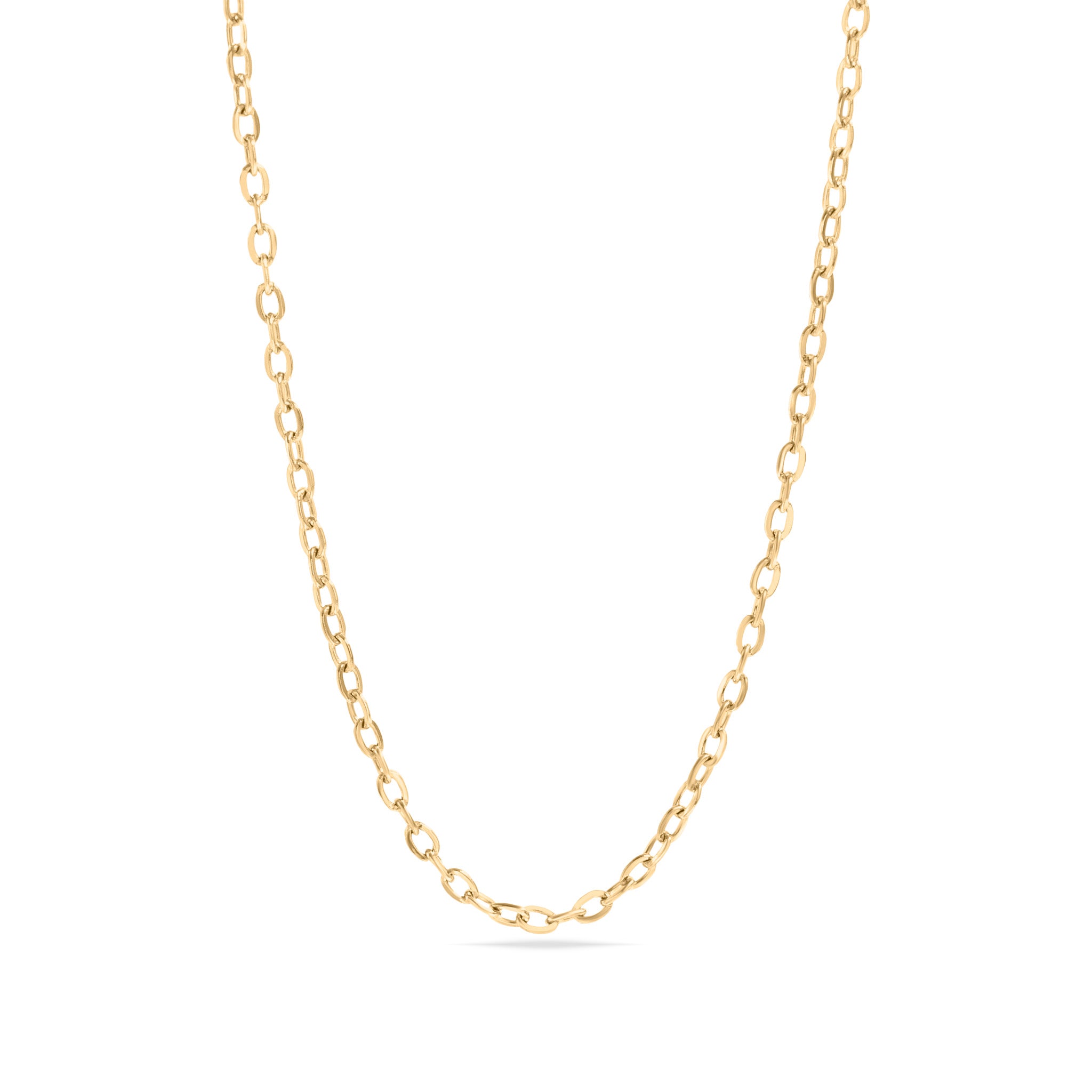 Gold PVD Necklace - 18K Gold Jewelry Stainless Steel Loop Chain Scratch Resistant
