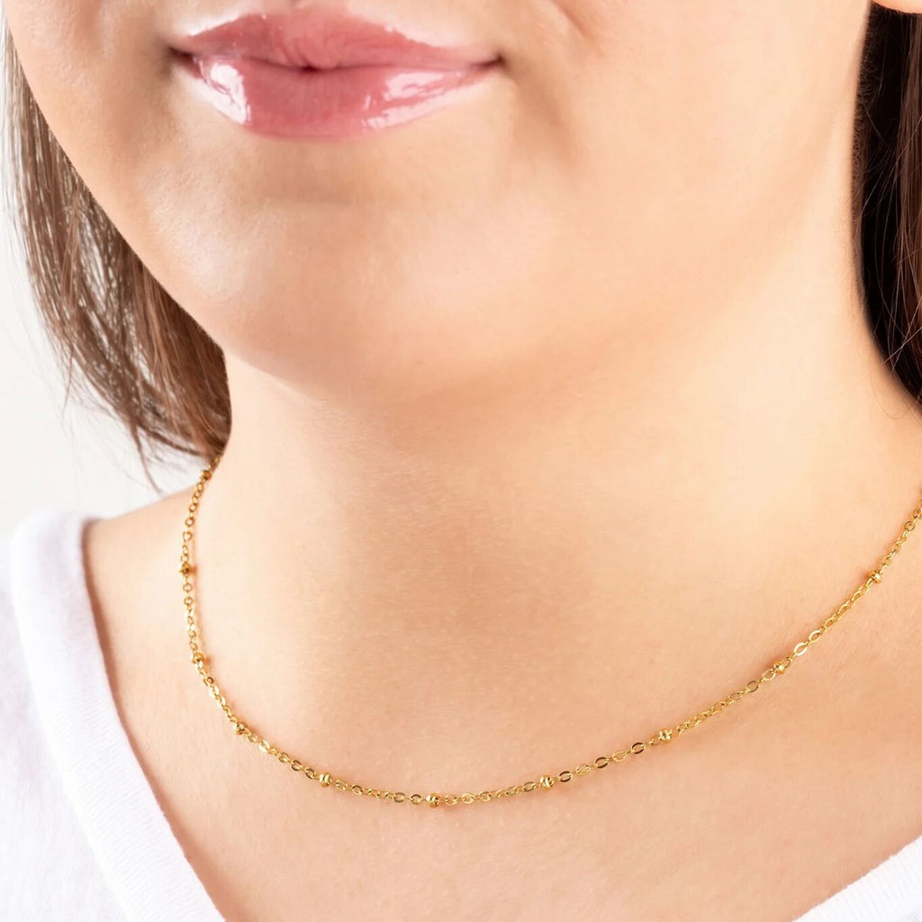 Wholesale jewelry 14K Gold Filled Plus Crimped Oval Link Chain Necklace- Model 