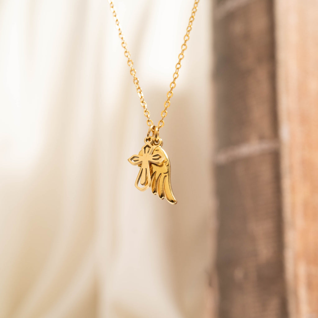 18K Gold Charm Set – Hypoallergenic Jewelry With Faith & Love Pendants | PVD Coated