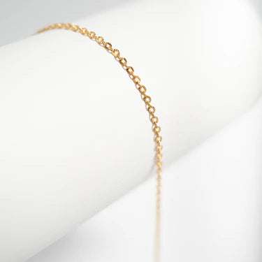 18K Gold PVD Stainless Steel Crimped Oval Link Chain Necklace