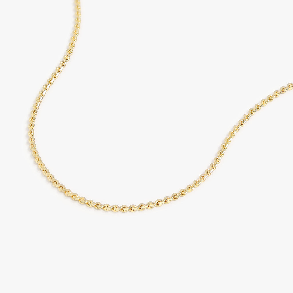 18K Gold PVD Stainless Steel Serpentine Chain Necklace / CHN3013