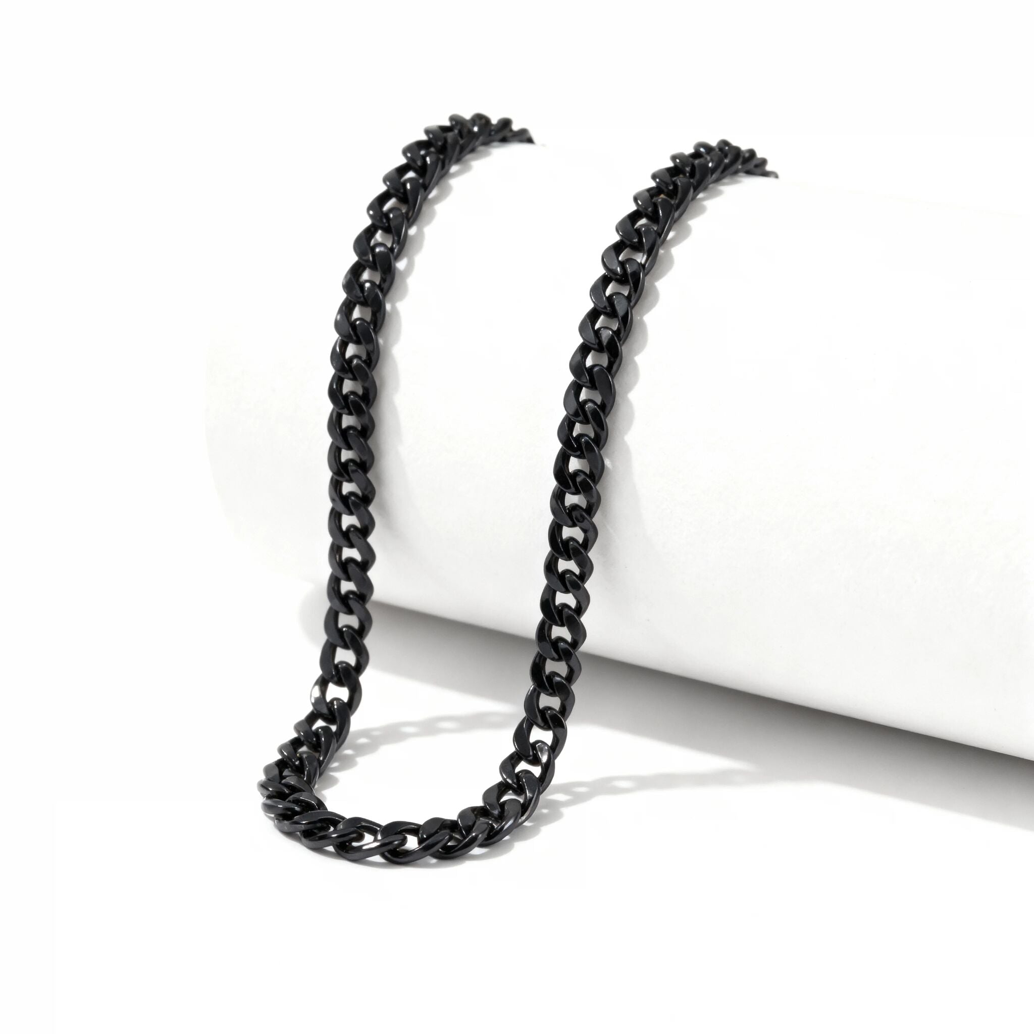 Stainless Steel Black Curb Chain Necklace / CHN7501