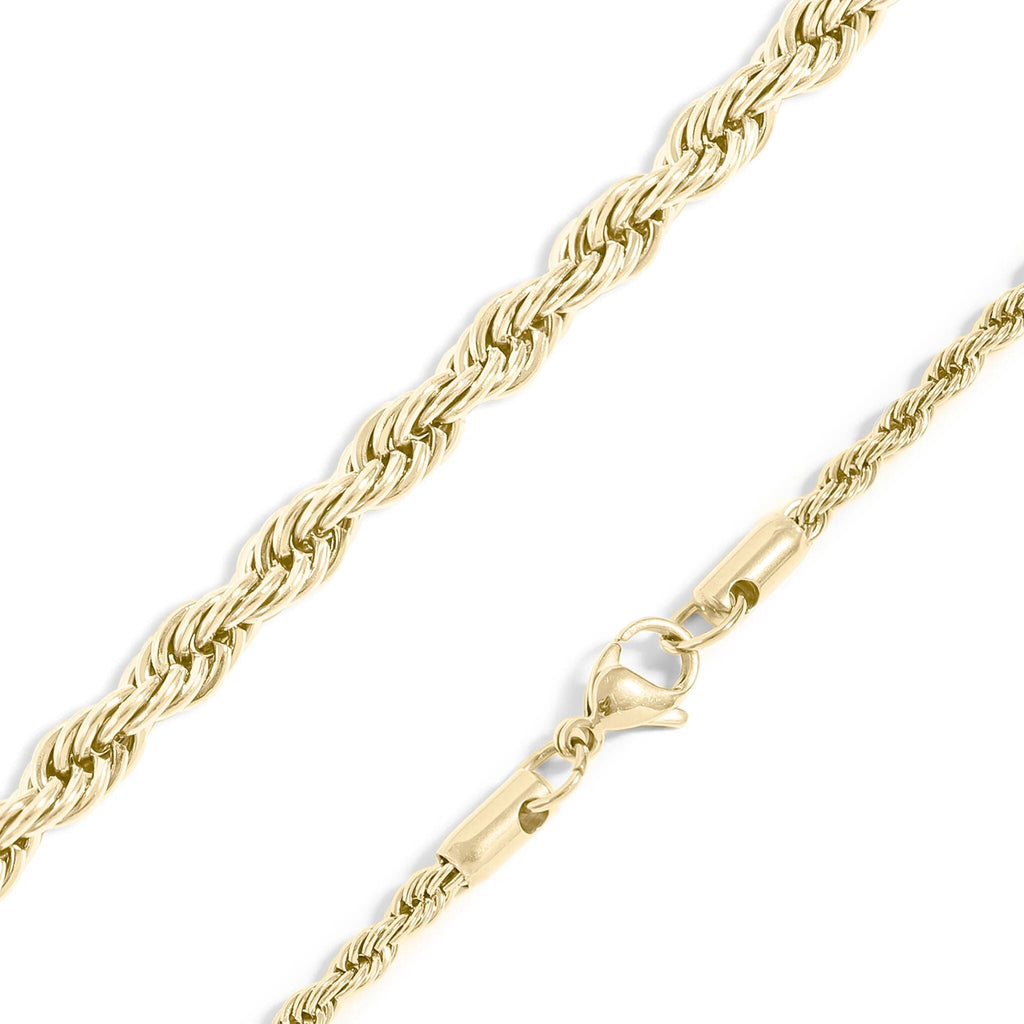 Gold Rope Chain Necklace - 14K Gold Filled PLUS, Tarnish Resistant, 16"