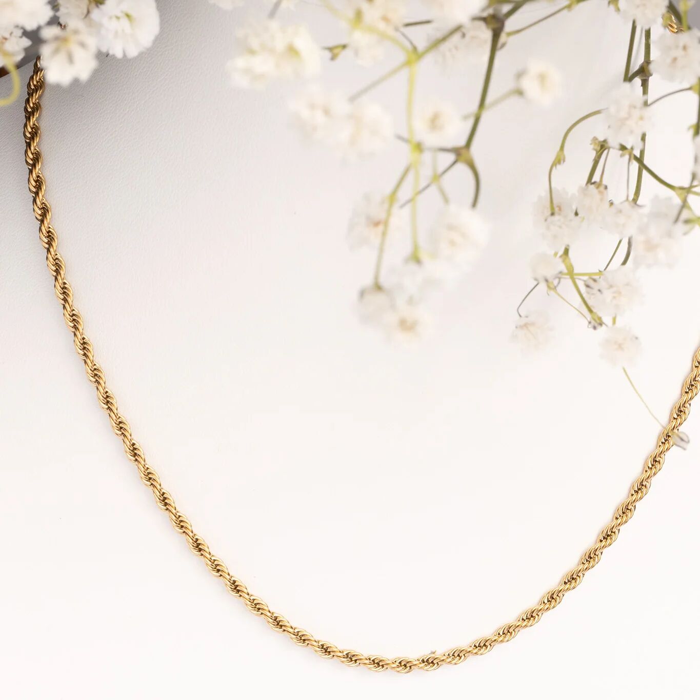 Gold Rope Chain Necklace - 14K Gold Filled PLUS, Tarnish Resistant, 16"