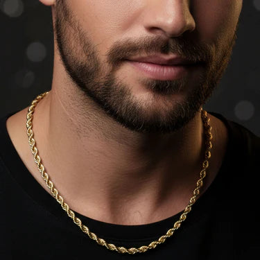 18K Gold PVD Stainless Steel Rope Chain Necklace