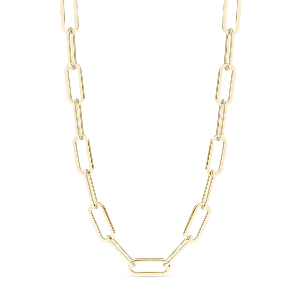 14K Gold Filled Necklace – Paperclip Chain, Lightweight Hypoallergenic Jewelry