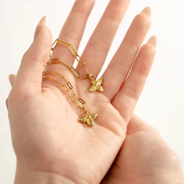 18K Gold PVD Stainless Steel Paperclip Chain Necklace