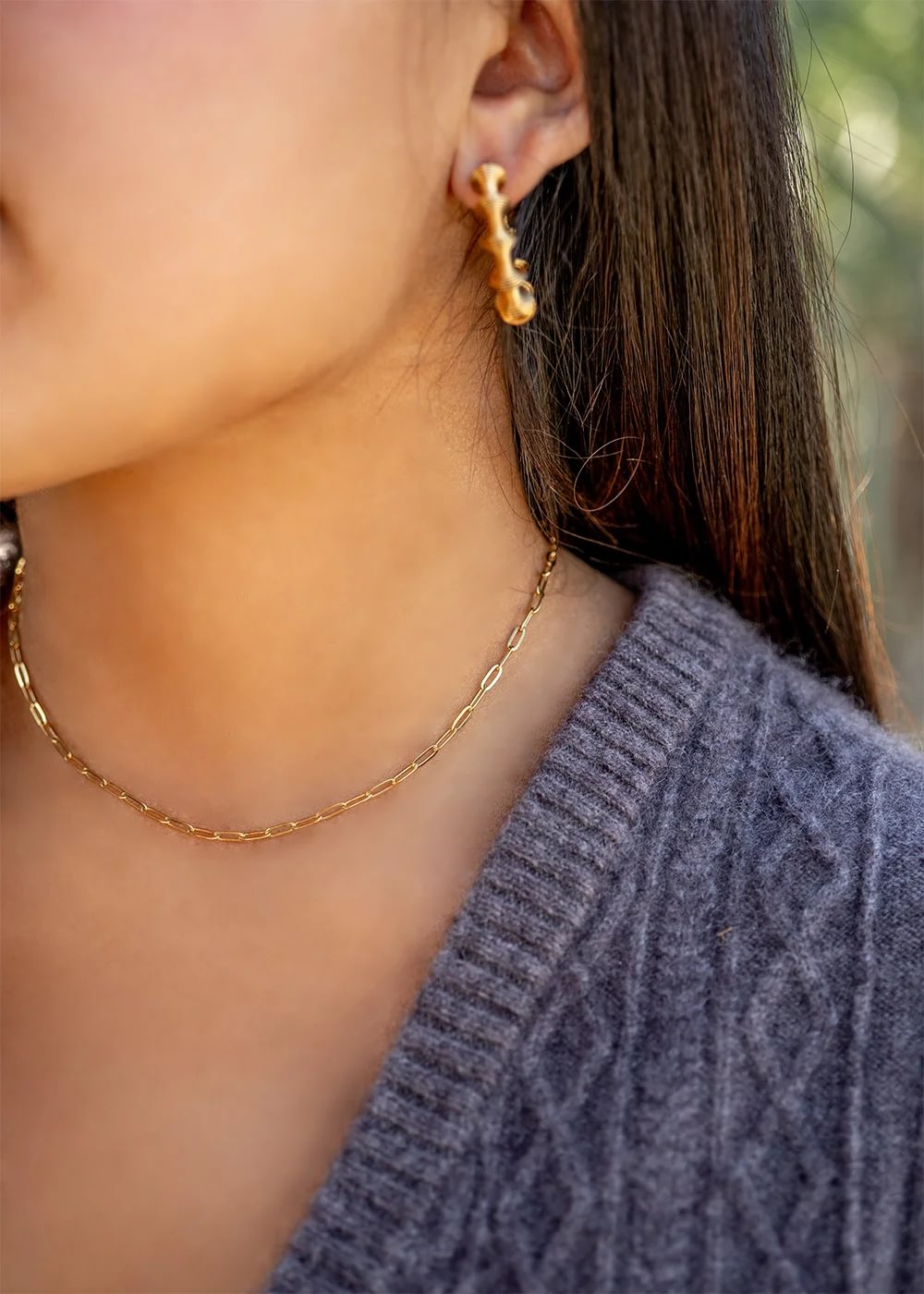 Paperclip Chain Necklace – Minimalist Gold Stainless Steel, Tarnish Resistant Jewelry