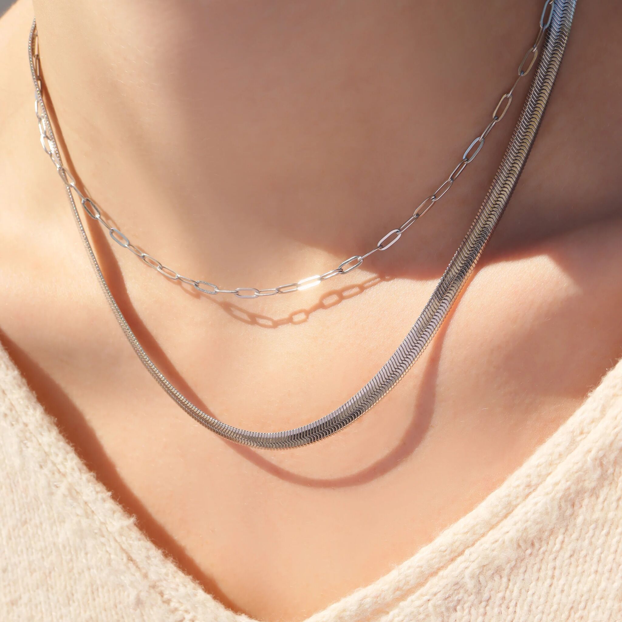 Paperclip Chain Necklace – Gold Stainless Steel Elongated Link Jewelry