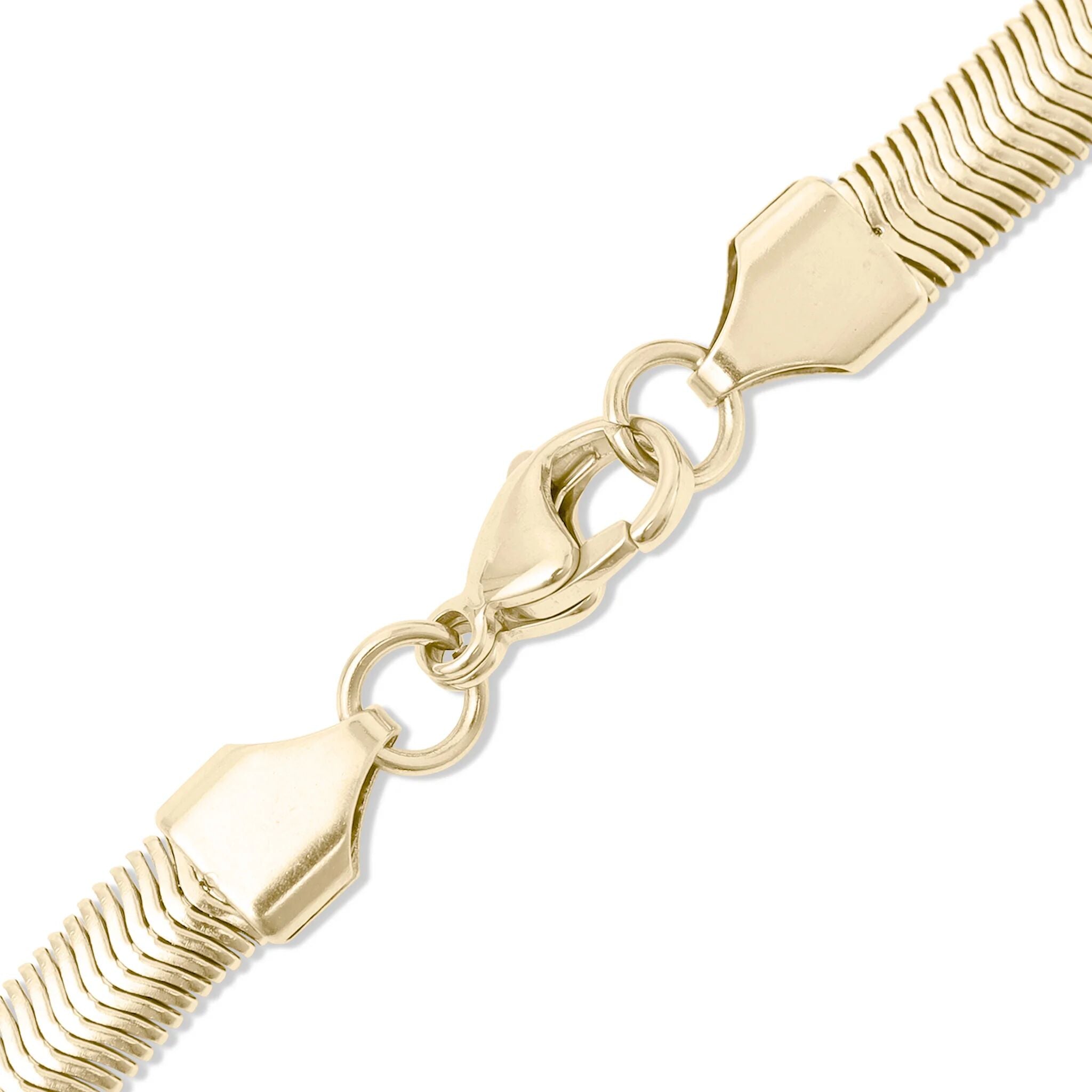 14K Gold Herringbone Necklace – 18 Inch Gold Filled Chain With Flat Link